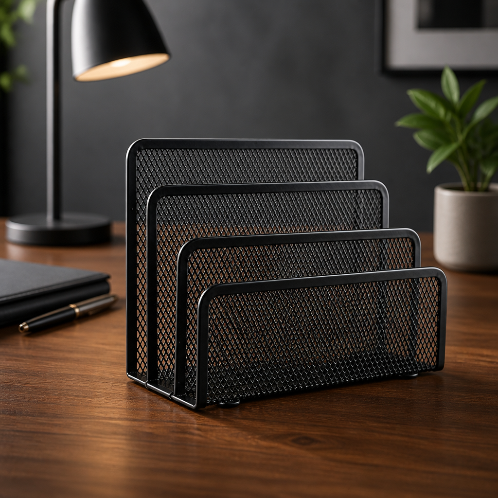 Black Mesh Desk Organiser