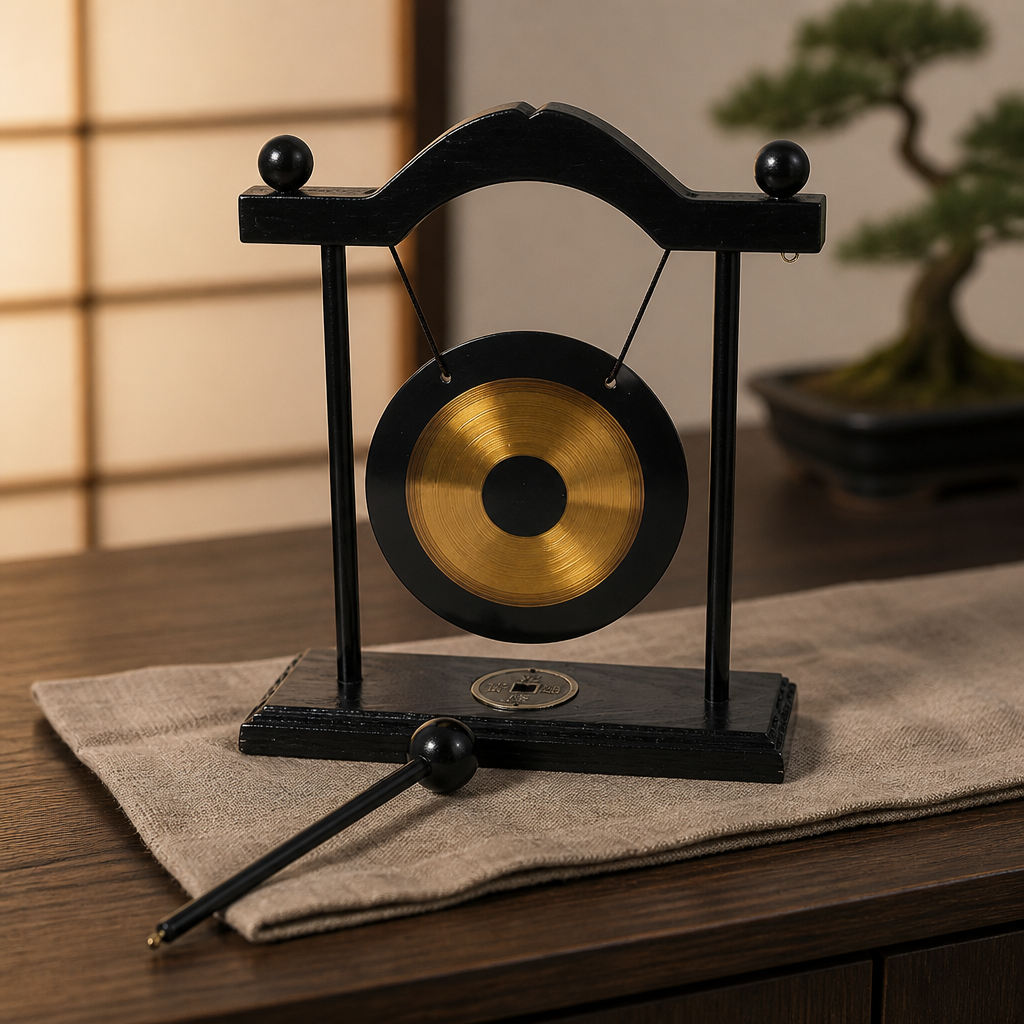 Mini Brass Desktop Gong Aesthetic Focus & Mindfulness Desk Accent