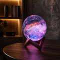 Coloured celestial night light for bedside table