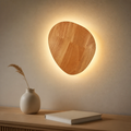 Oval wooden LED wall light 
