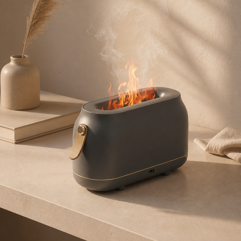 Simulated Flame Aroma Diffuser with Night Light | Aesthetic Pad