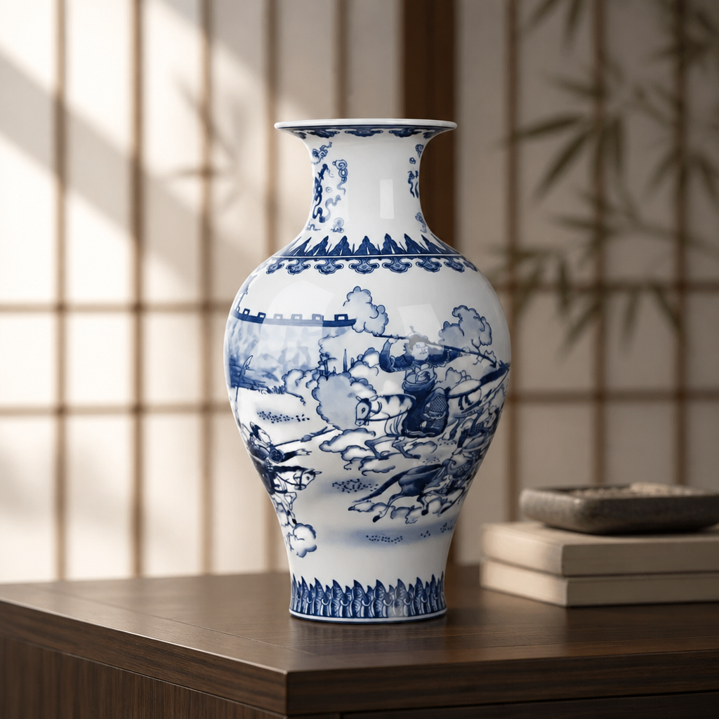 Blue & White Ceramic Vases – Classic Decorative Porcelain Style Home Decor