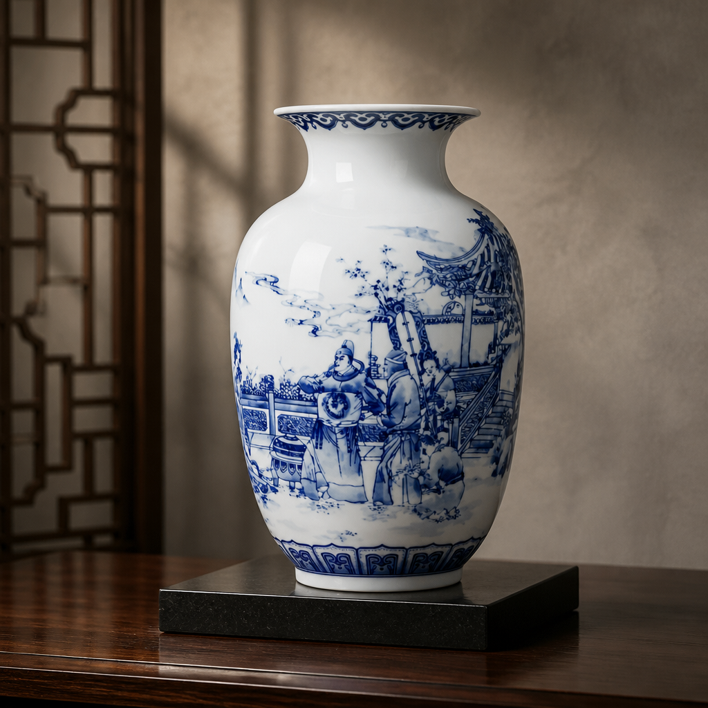Blue & White Ceramic Vases – Classic Decorative Porcelain Style Home Decor