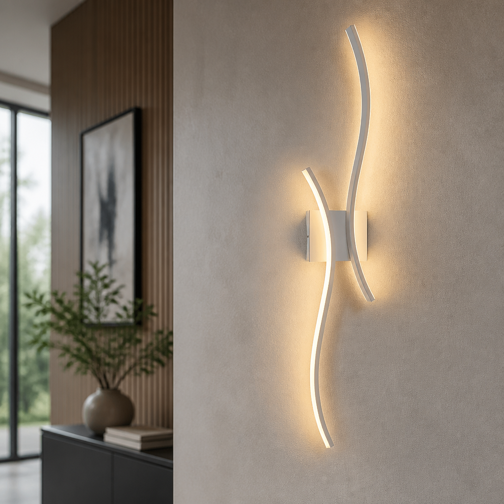  White 80cm Nordic wave wall light 