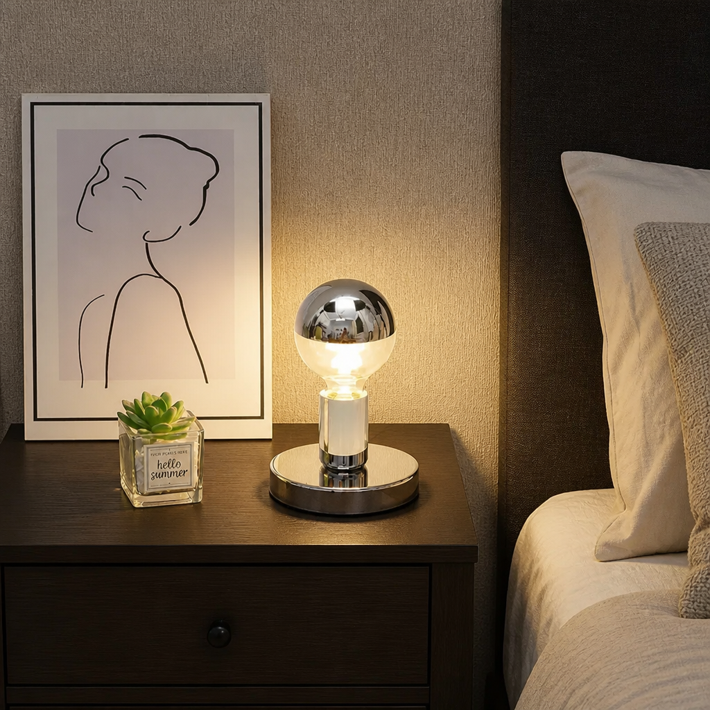 Bauhaus Bubble LED Table Lamp – Chrome
