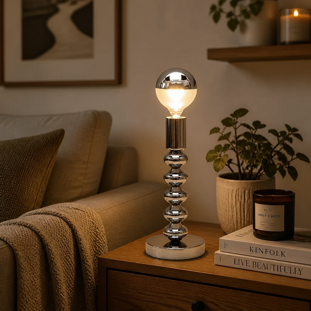 Bauhaus Bubble LED Table Lamp – Chrome