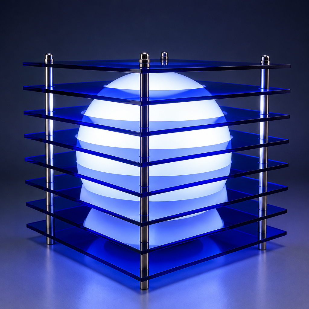 Blue Acrylic Table Lamp | Rechargeable RGB Mood Light