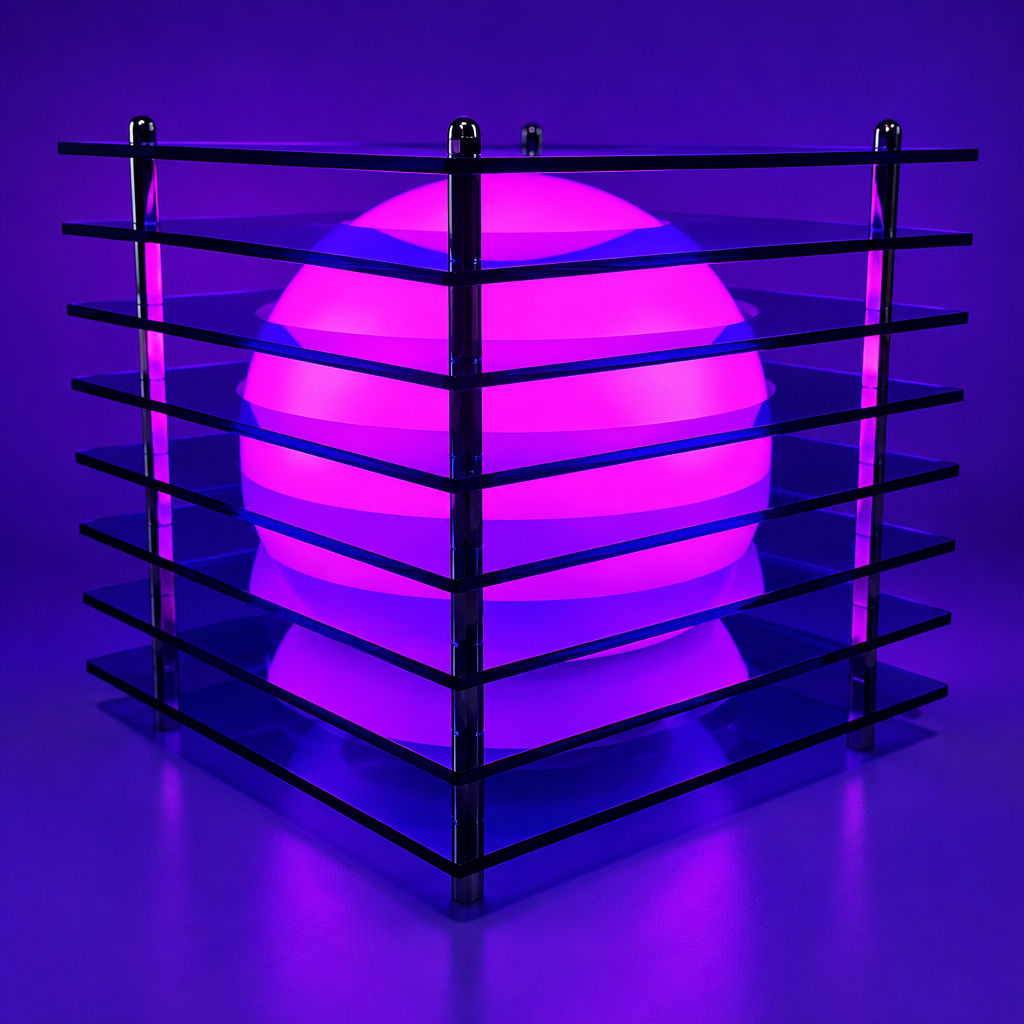 Blue Acrylic Table Lamp | Rechargeable RGB Mood Light