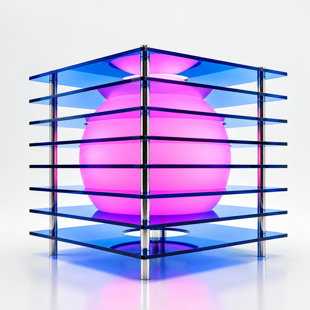 Blue Acrylic Table Lamp | Rechargeable RGB Mood Light