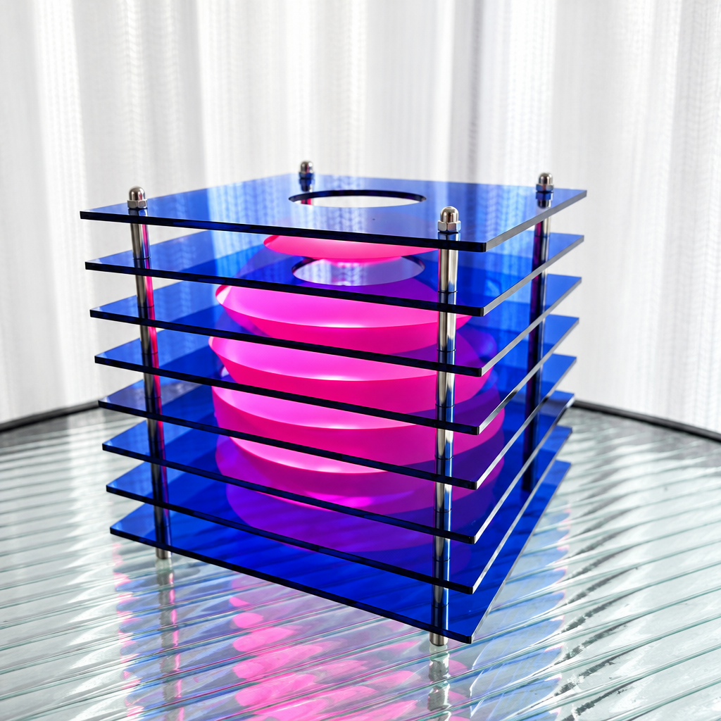 Blue Acrylic Table Lamp | Rechargeable RGB Mood Light