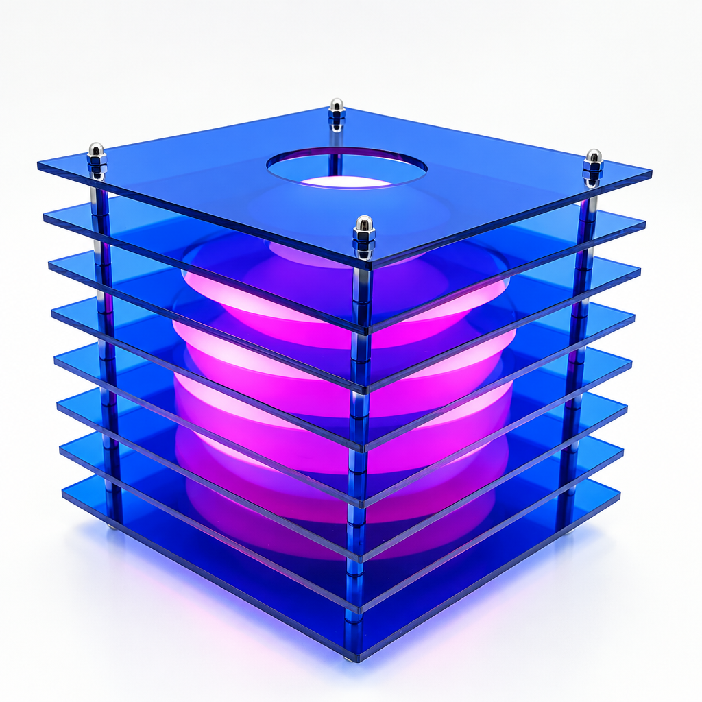 Blue Acrylic Table Lamp | Rechargeable RGB Mood Light