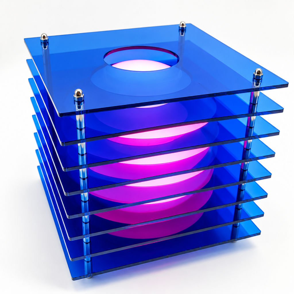 Blue Acrylic Table Lamp | Rechargeable RGB Mood Light