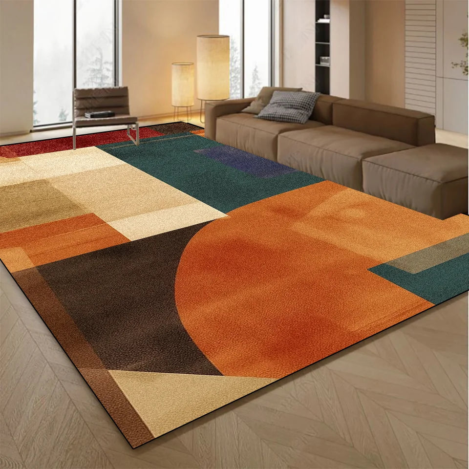 Abstract Printed Flannel Rug | Non-Slip Washable Floor Mat