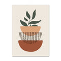 Illustration of a plant in terracotta pots on a beige background