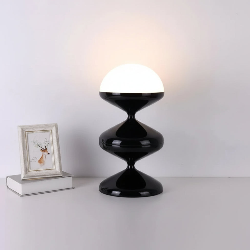 Black table lamp with glossy finish