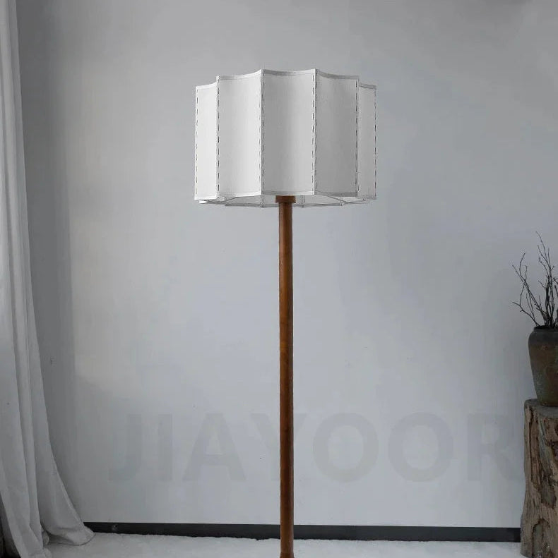 Wabi Sabi floor lamp providing warm ambient light in living room