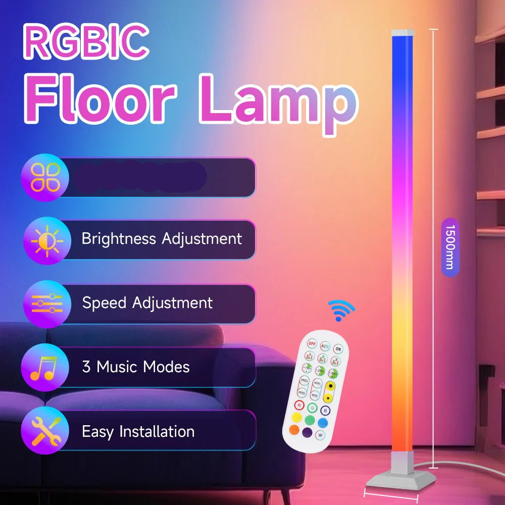 RGBIC Floor Lamp with remote control.