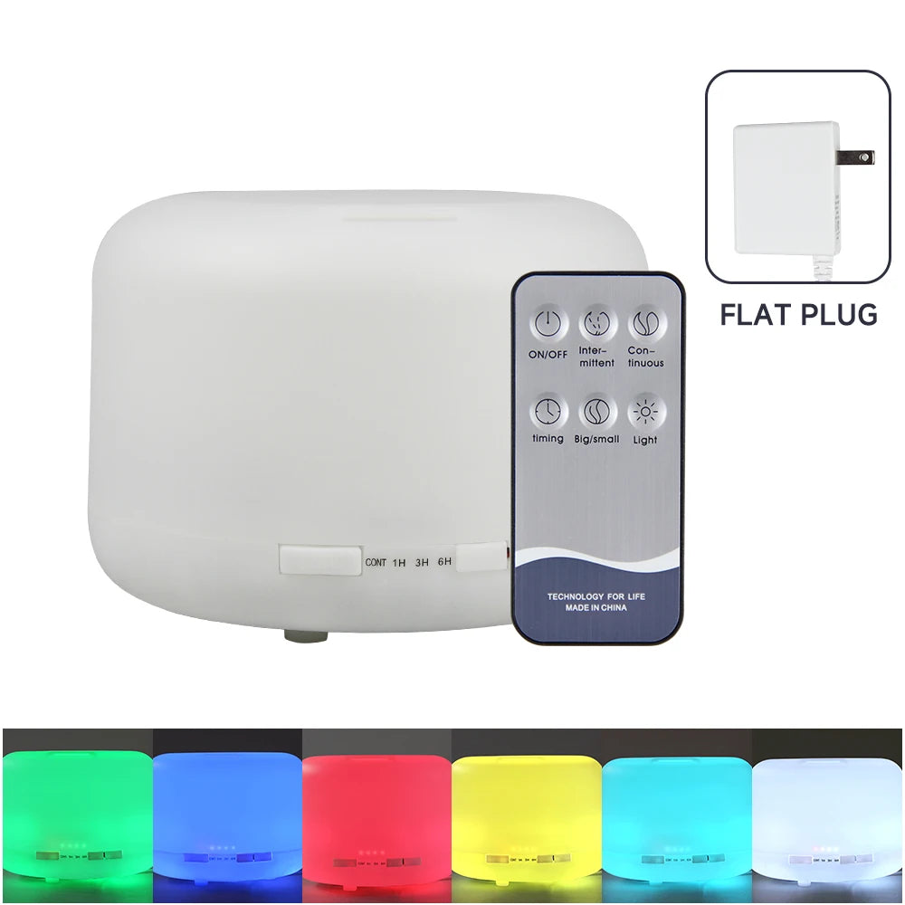 500ml ultrasonic essential oil diffuser with remote control and USA flat plug
