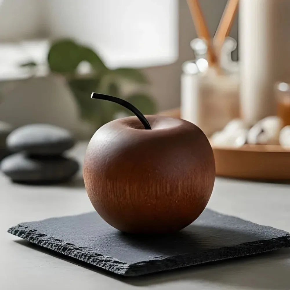 Apple-Shaped Wooden Essential Oil Diffuser | Minimal Natural Aroma Decor