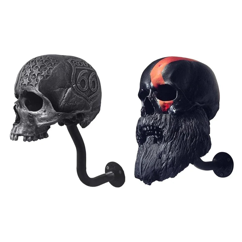 Bearded Skull and Route 66 skull wall hangers.