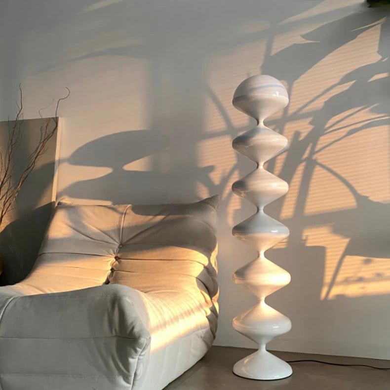 White stacked floor lamp 120cm height