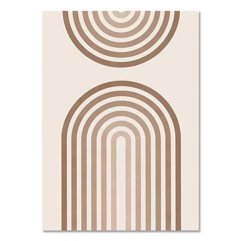 Beige and brown arch-shaped pattern on a white background