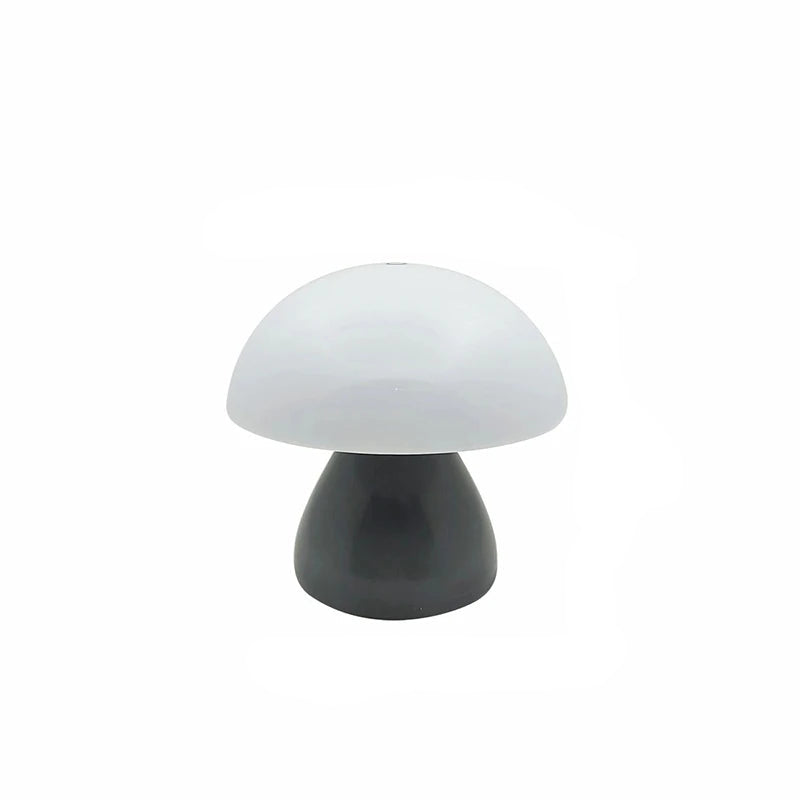 Mushroom-shaped lamp with dimensions on a white background