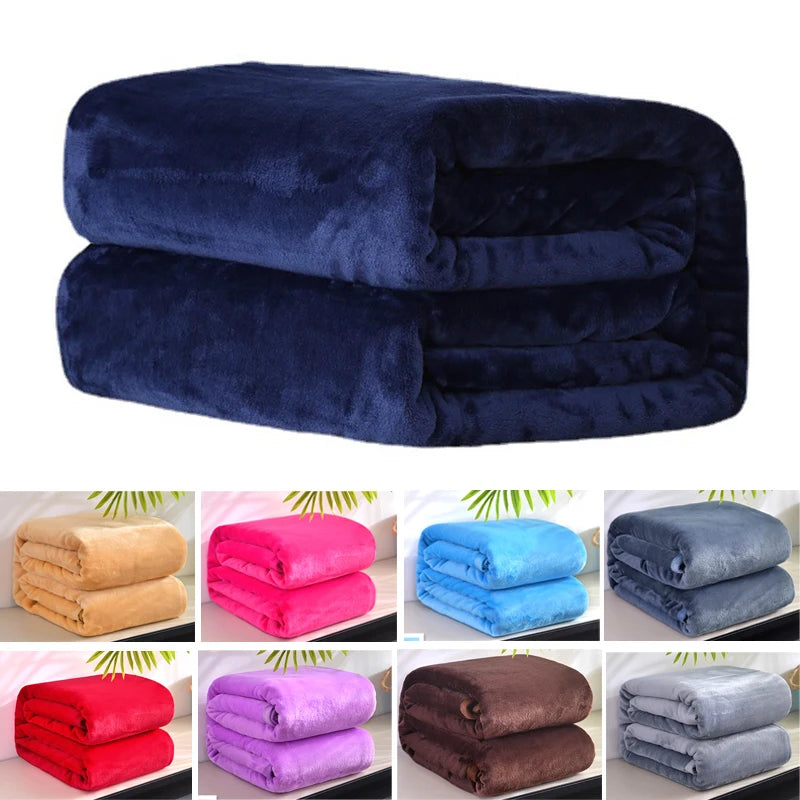 Folded navy blue blanket with color swatches of other blankets below on a white background
