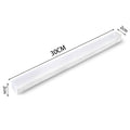 LED light bar with dimensions and USB cable on a white background