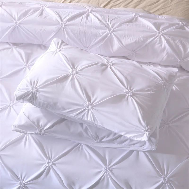 White quilted bed set.