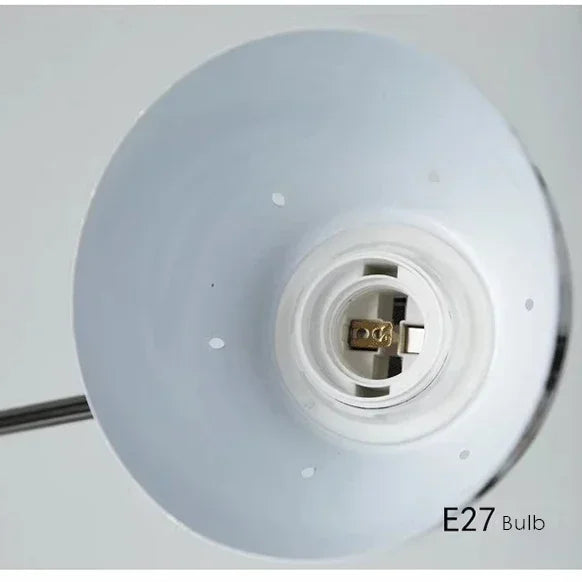 Close-up of a light bulb socket with 'E27 Bulb' label on a white background