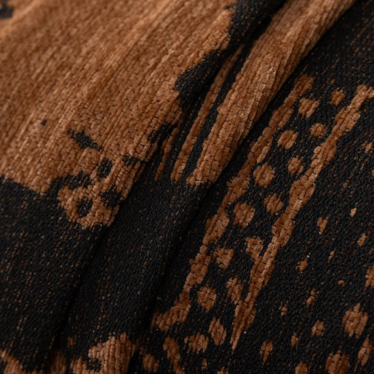 Close-up of brown and black patterned fabric