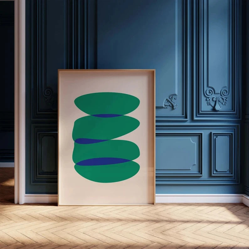 Emerald Flow, a canvas print in a frame