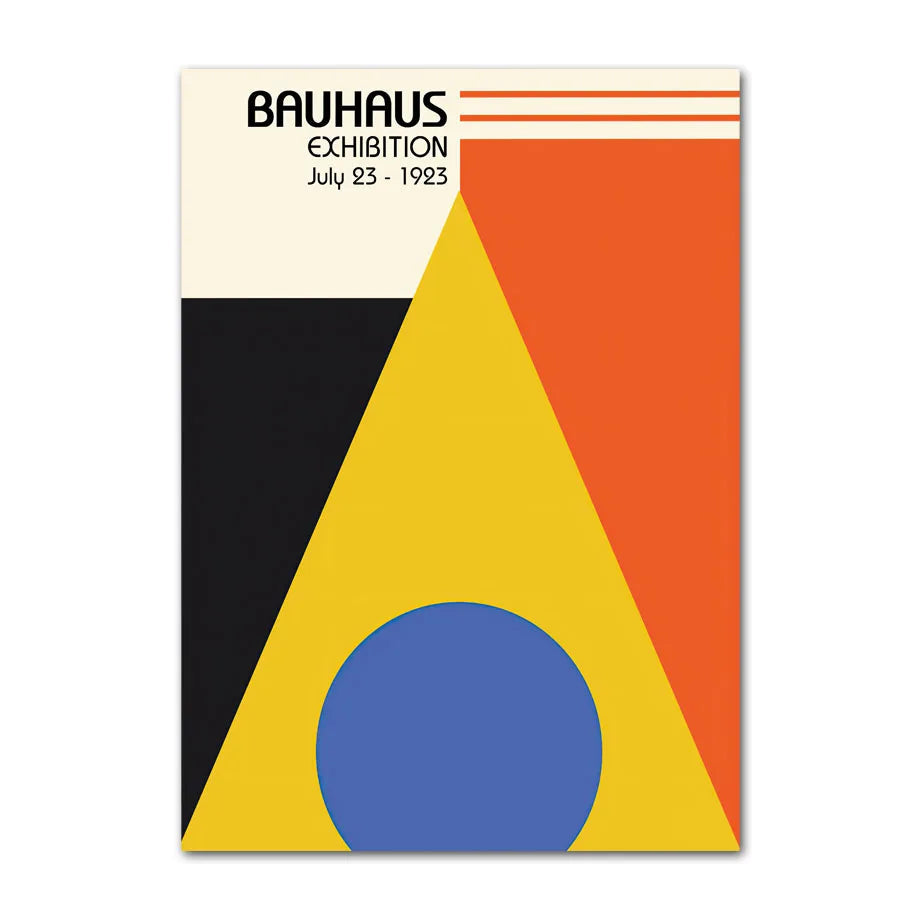 Large yellow triangle with blue circle (Exhibition July 1923).