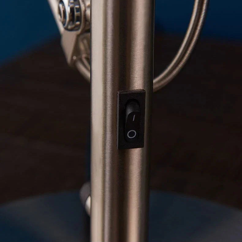 Adjustable aluminium desk lamp brushed dark metallic finish, with On/Off switch