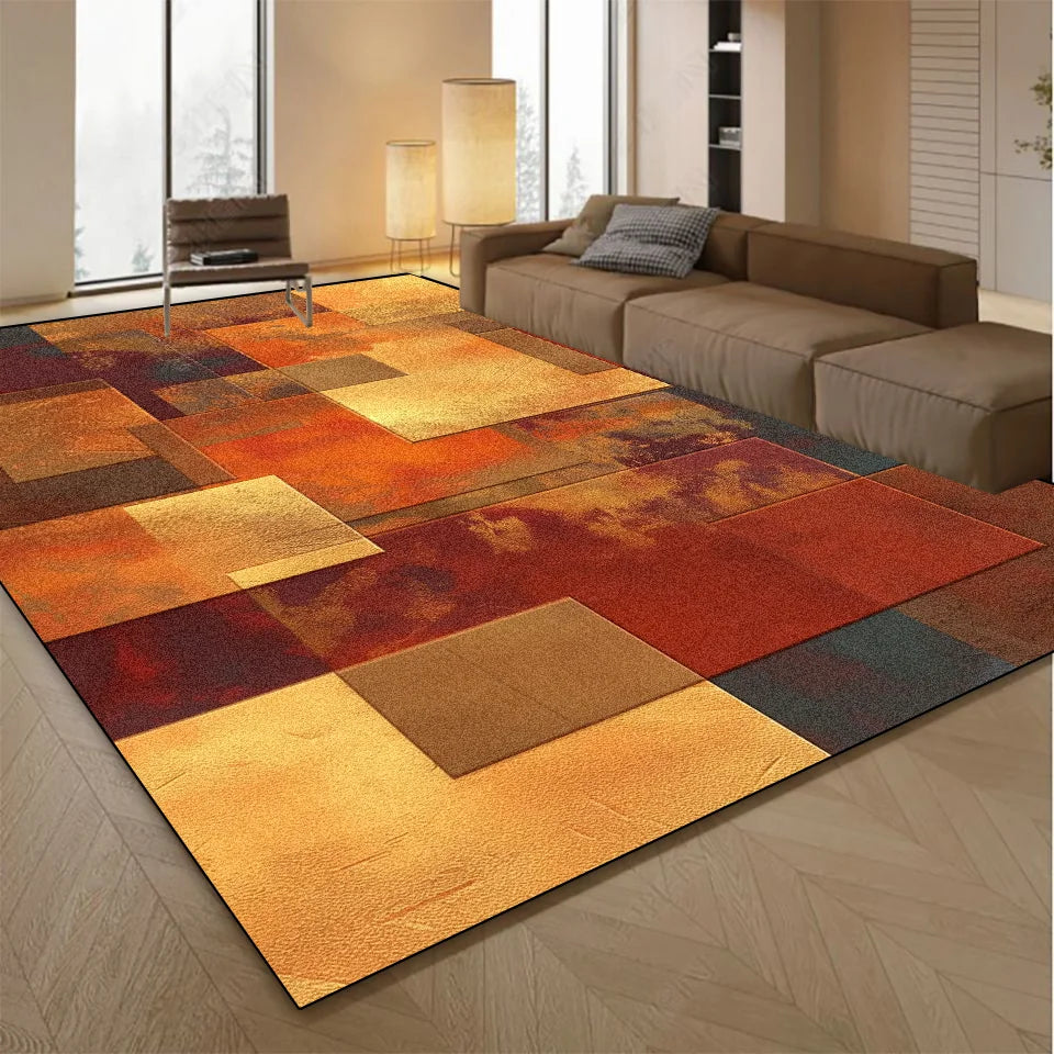 Abstract Printed Flannel Rug | Non-Slip Washable Floor Mat