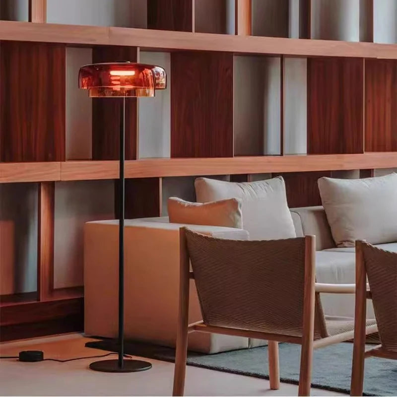 Modern Mushroom Floor Lamp | Glass & Stainless Steel Mid-Century Light