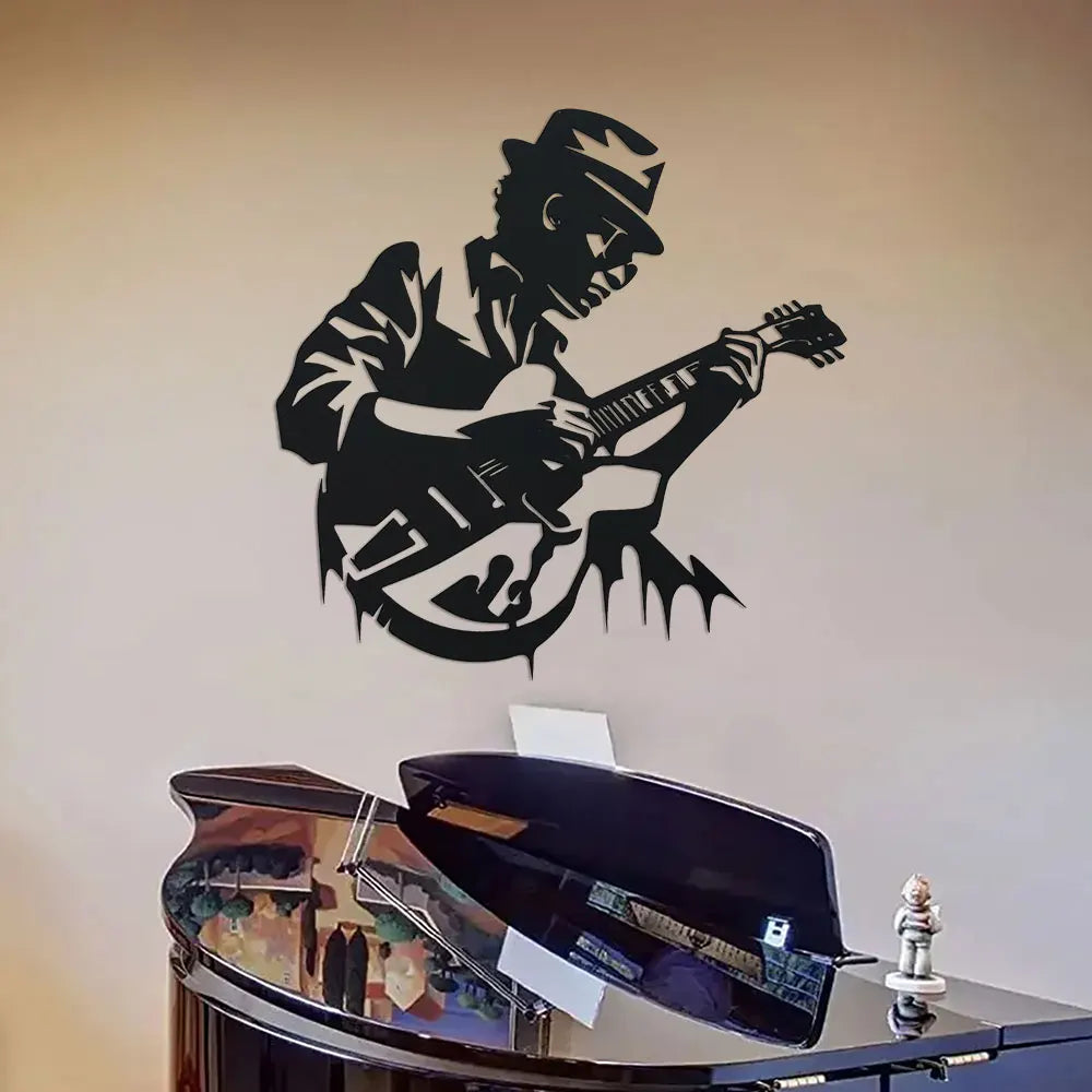 Guitarist Metal Wall Art | Music-Inspired Metal Décor