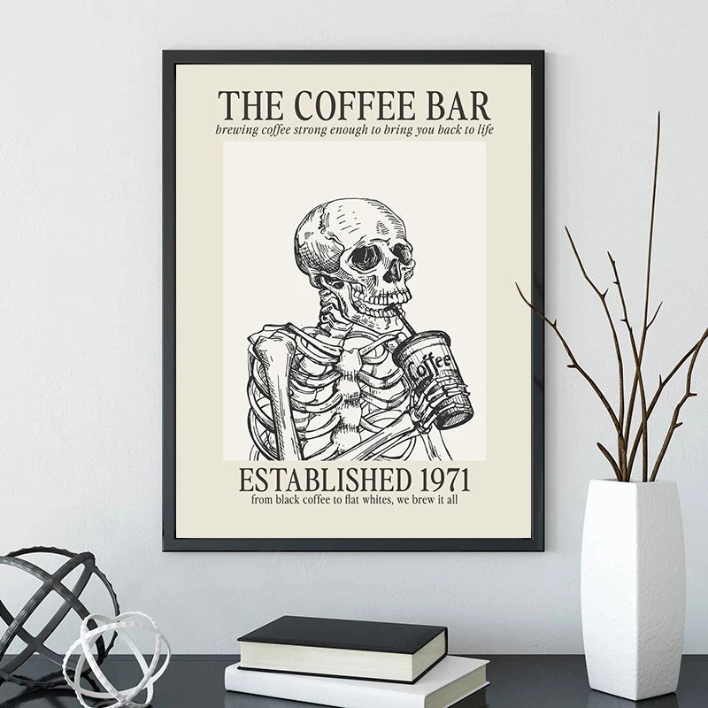 The Coffee Bar Est 1971: "The Coffee Bar, Established 1971" vintage-style poster