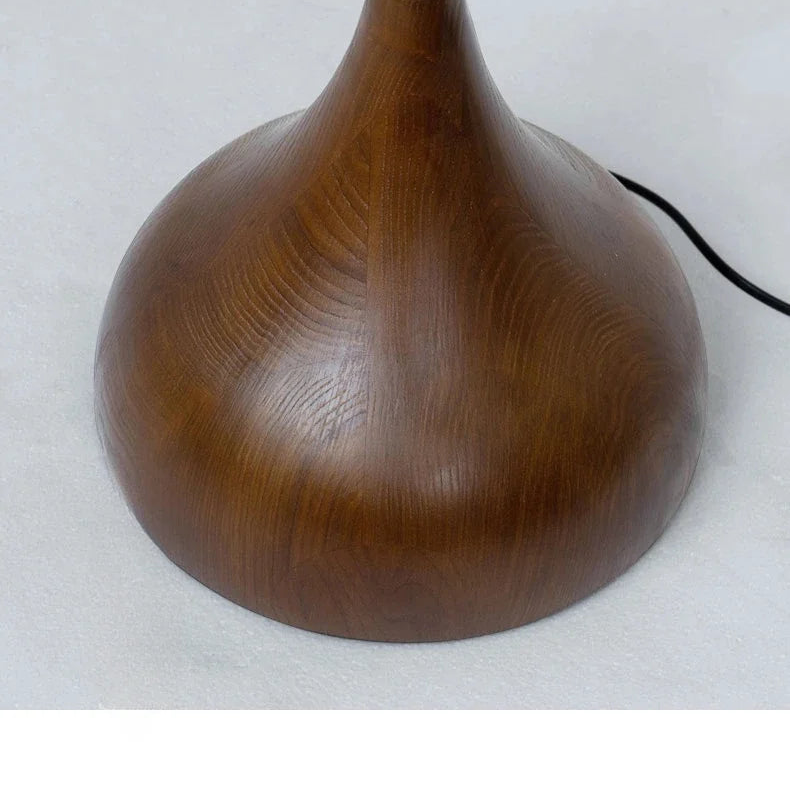 Wabi Sabi lamp solid white rosewood wedge base detail