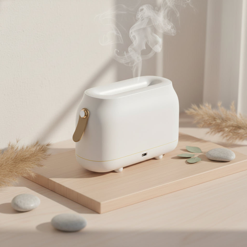 White aromatherapy diffuser with gradient night light