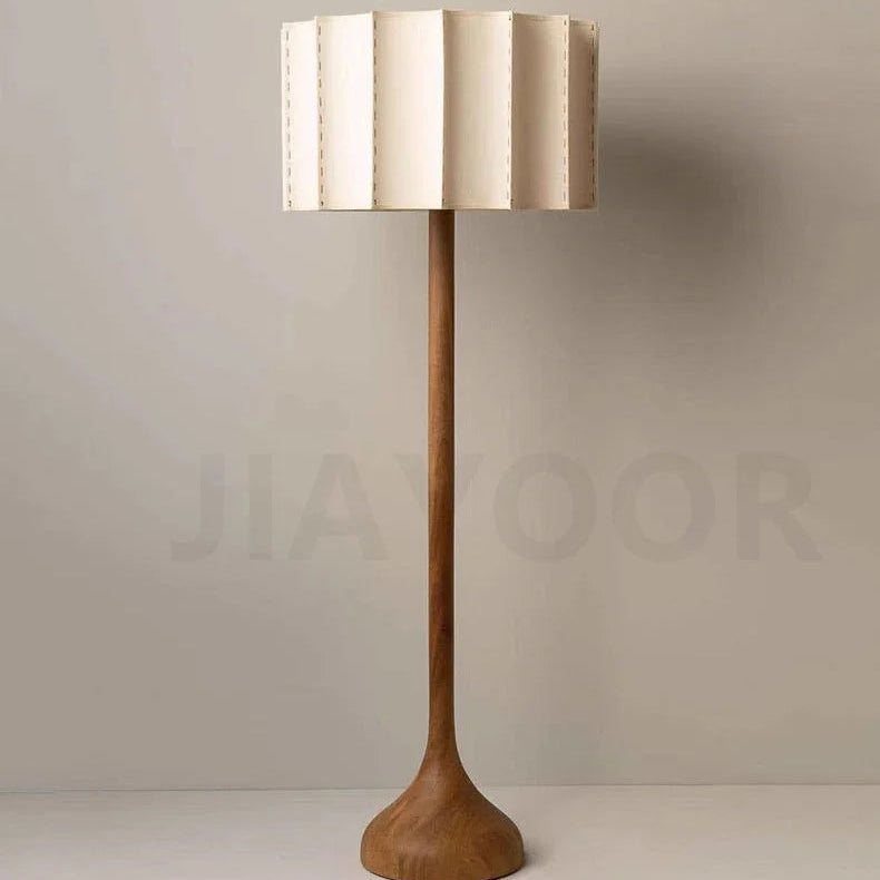 Wabi Sabi floor lamp providing warm ambient light in living room