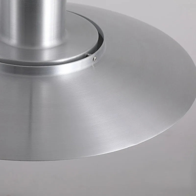 Top view of silver layered pendant light.