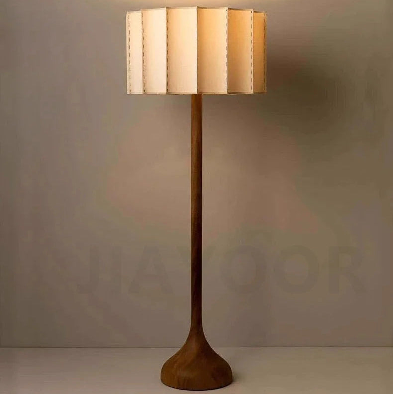 Wabi Sabi floor lamp providing warm ambient light in living room