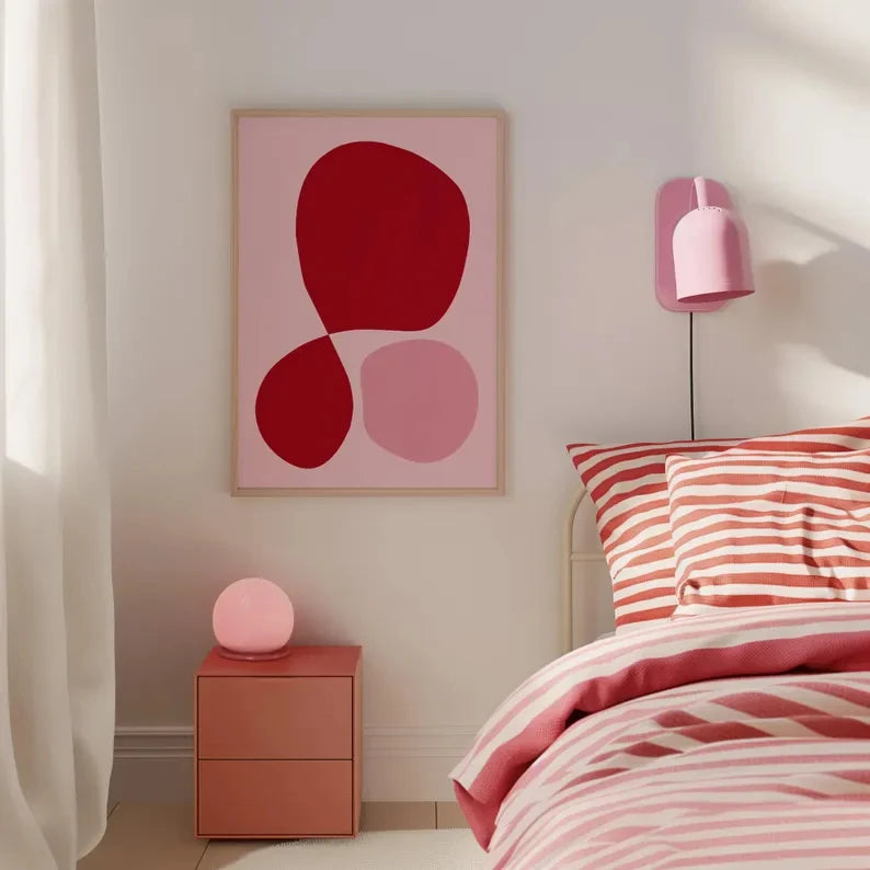 Blush Orbit a canvas print in a frame