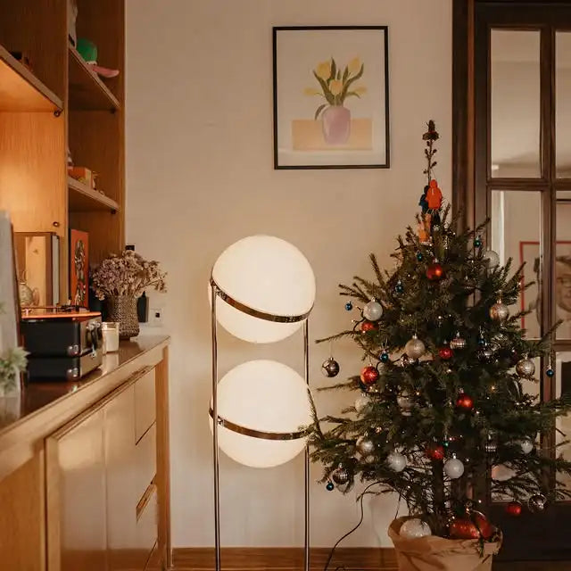 Tall Double Globe Floor Lamp