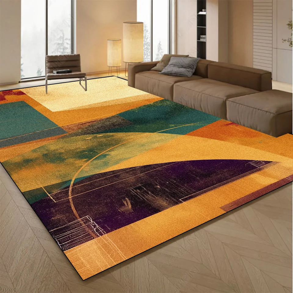 Abstract Printed Flannel Rug | Non-Slip Washable Floor Mat