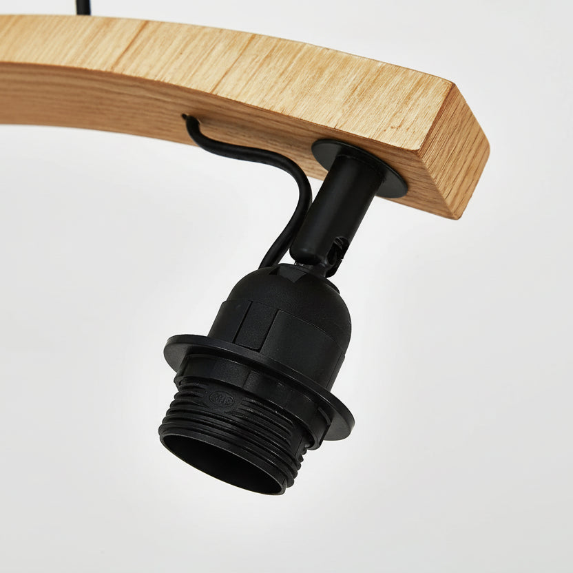 Adjustable lamp holder detail with pleated shade