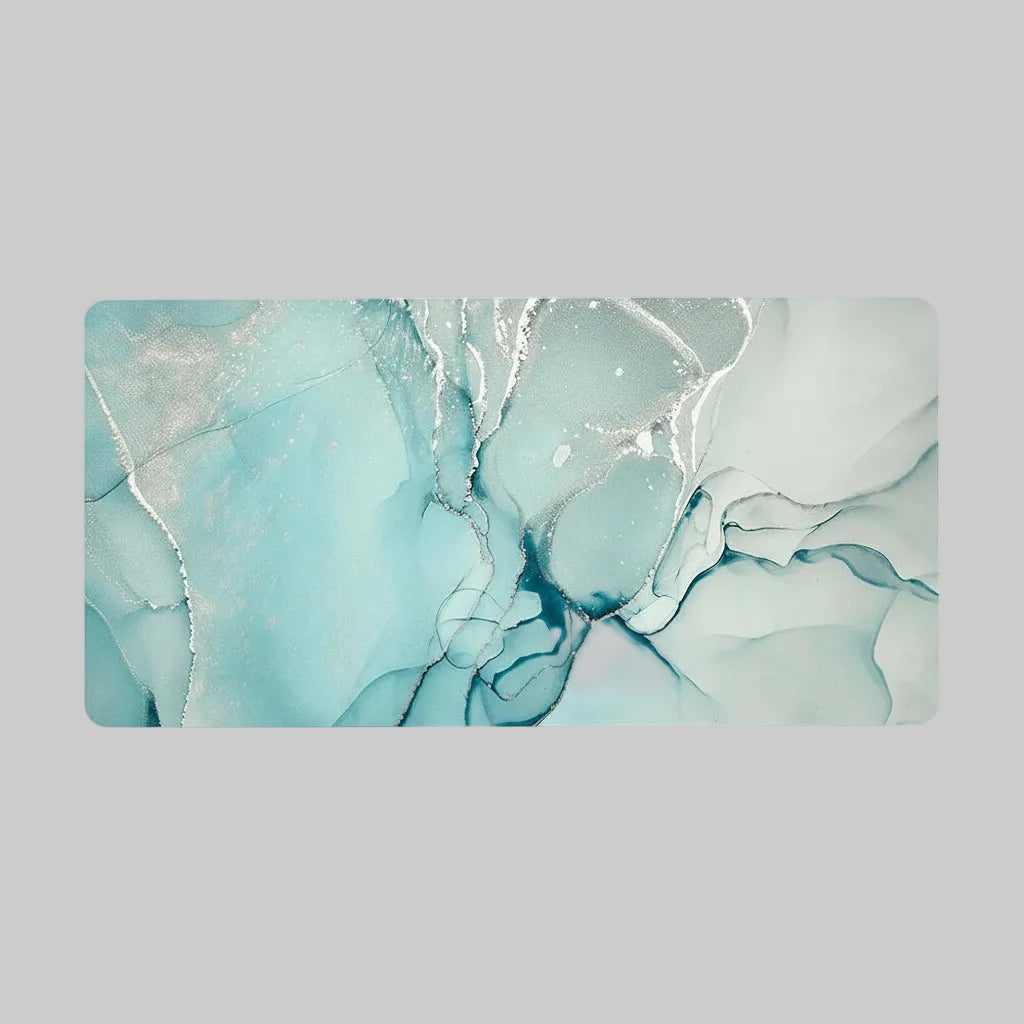 Mousepad with abstract blue design on a grey background