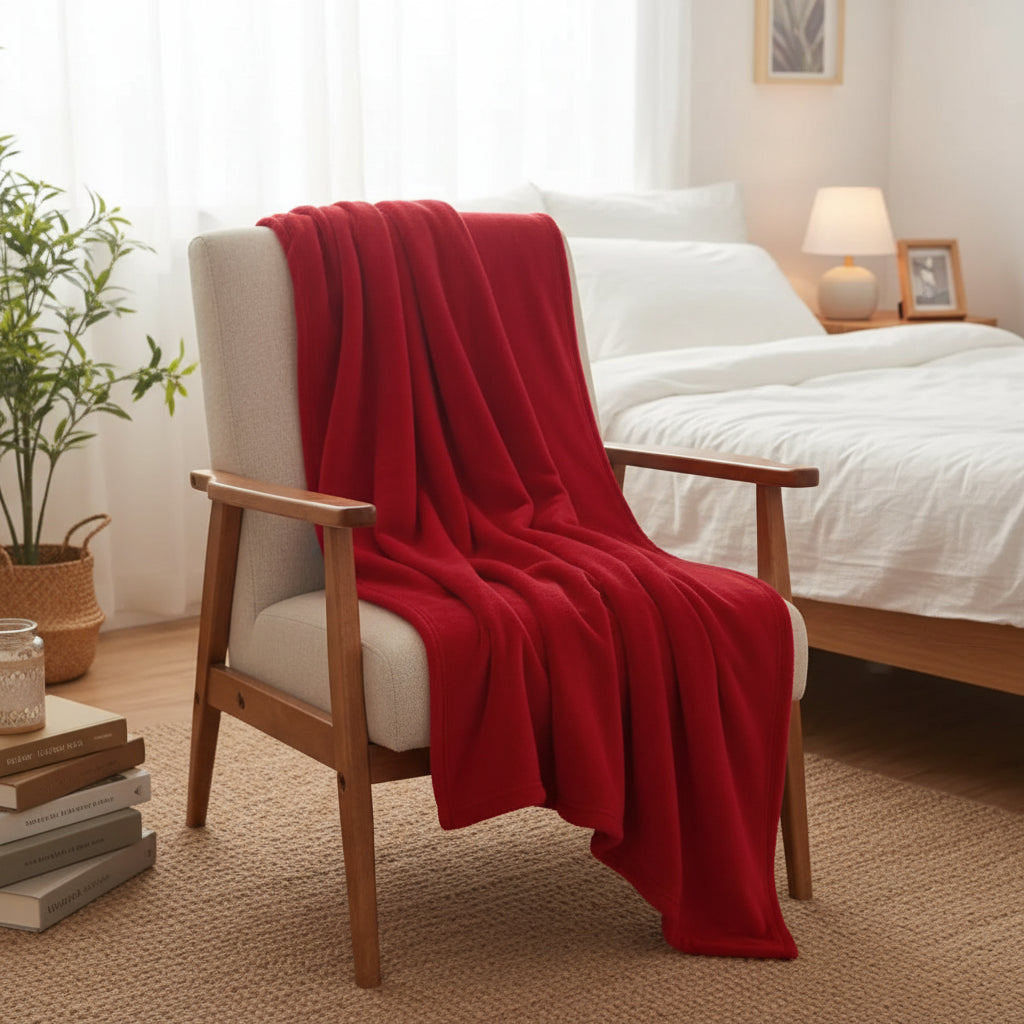 Solid Colour Thick Fleece Blanket | Aesthetic Pad
